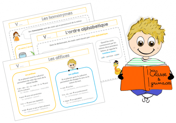 Leçons de Vocabulaire - du Ce2 au Cm2 - Classe et Grimaces