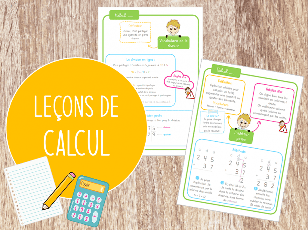 leçons de calcul cm1