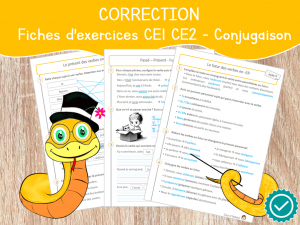 Correction – Fiches d’exercices de Conjugaison – CE1-CE2