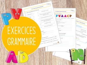Correction – Fiches d’exercices Grammaire – CM1-CM2