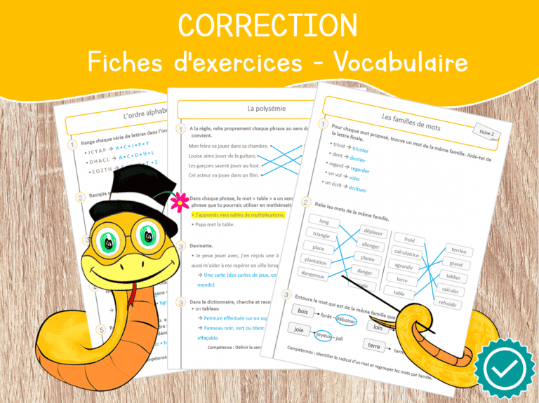 Correction - Fiches d'exercices de Conjugaison - CM1-CM2